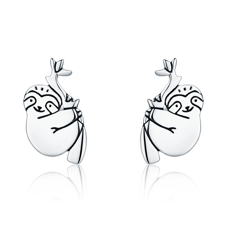 

Lovely Sloth Stud Earrings Qings 925 Sterling Silver Earrings
