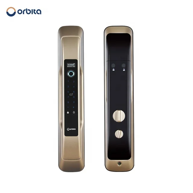 

Orbita high technology zinc alloy Grade C cylinder keyless code exterior door finger print pad locks, Champagne gold,black, black, red bronze