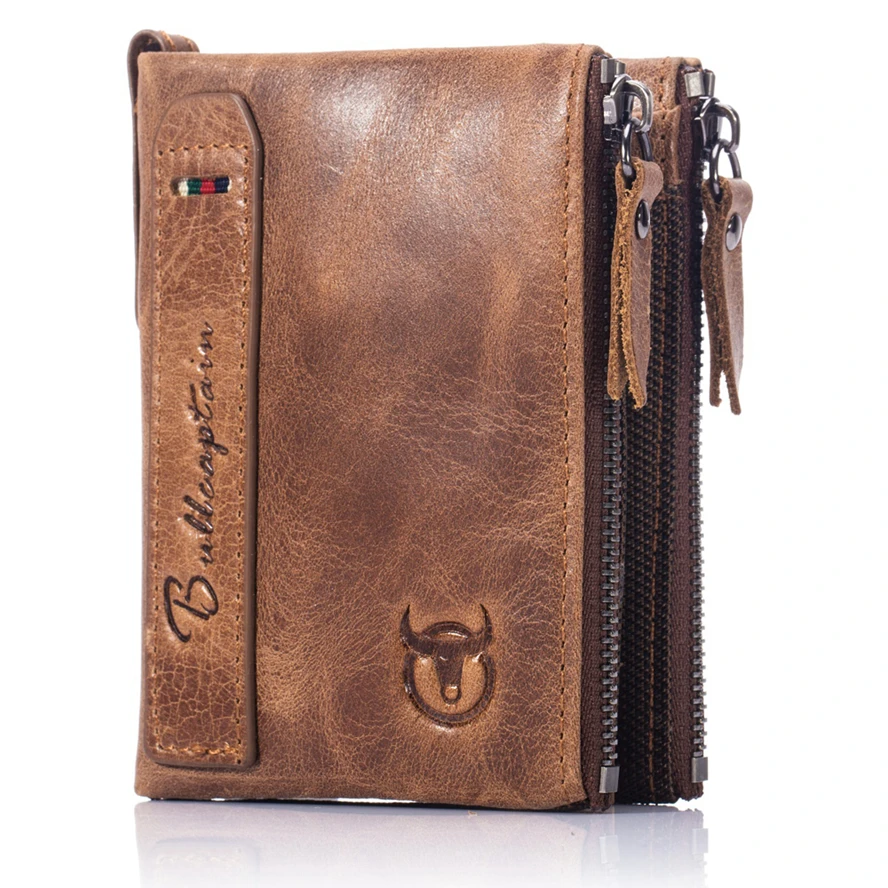 

Top 10 Branded Genuine Leather Wallet for men with zip coin pocket, Black, yellowish-brown, wine red