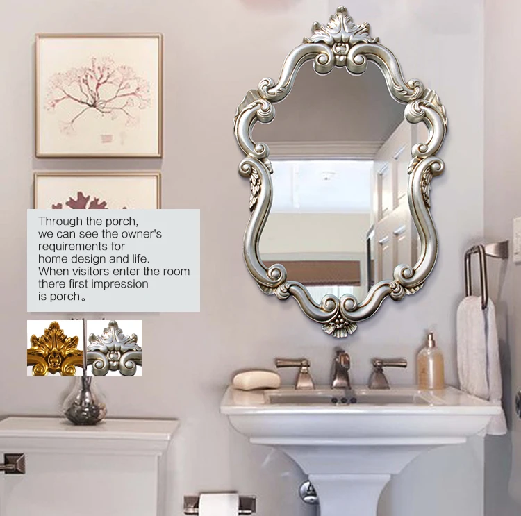 Decorative Wall Mirror,White Plastic Frame For Bathrooms,Bedrooms