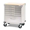 72" US General Heavy Duty Stainless Steel Tool Chest 33 Drawers Slides Box Cabinet With Wooden Top