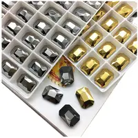 

Hot and new flat back rectangle octagonal crystal stone nail art crystal stone decoration 7colors