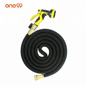 2 layers Latex 25 50 75 100 Feet expandable garden hose with Spray Nozzle
