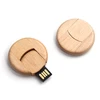 OEM Wooden USB Flash Drive Promotion Round Wood Pendrive 4GB Pen drive with Customized Logo