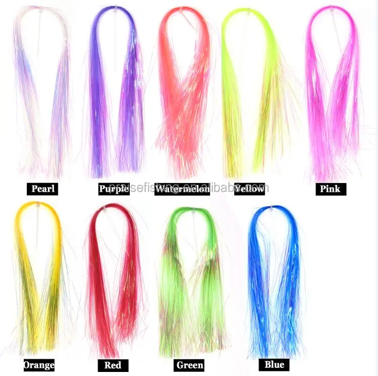 Wholesale Uv Pearl Flashabou Tinsel Fly Tying String Jig Hook,Lure