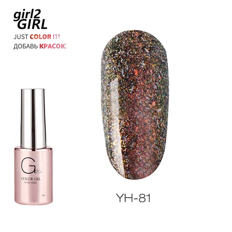 

Gilr2Girl New Product YH black coated aliexpress hot sale fire work color 7ml Gel polish UV, 6 color