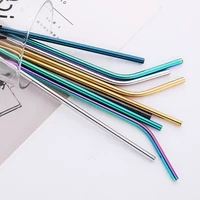 

Hot selling 2019 amazon custom colour gold stainless steel reusable metal drinking straws with cleaning bush