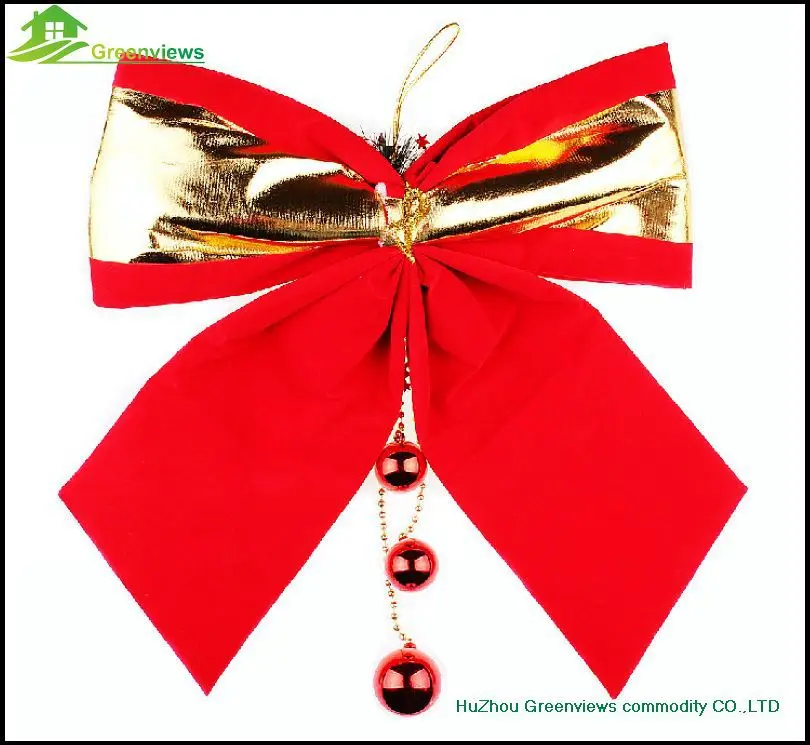 Wholesale Christmas Fabric Ribbon Bow Christmas Decoration Bow Gift Bow