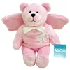 Beautiful Stuffed Plush Fairy Tooth Angle Teddy Bear Soft Toy With Wings Wholesale Custom Plush Pink Color Teddy Bear