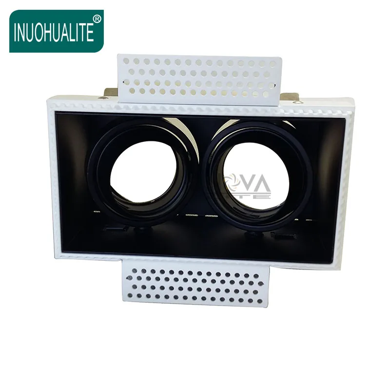 
Recessed dimmable double head trimless spot light mr16 gu10 