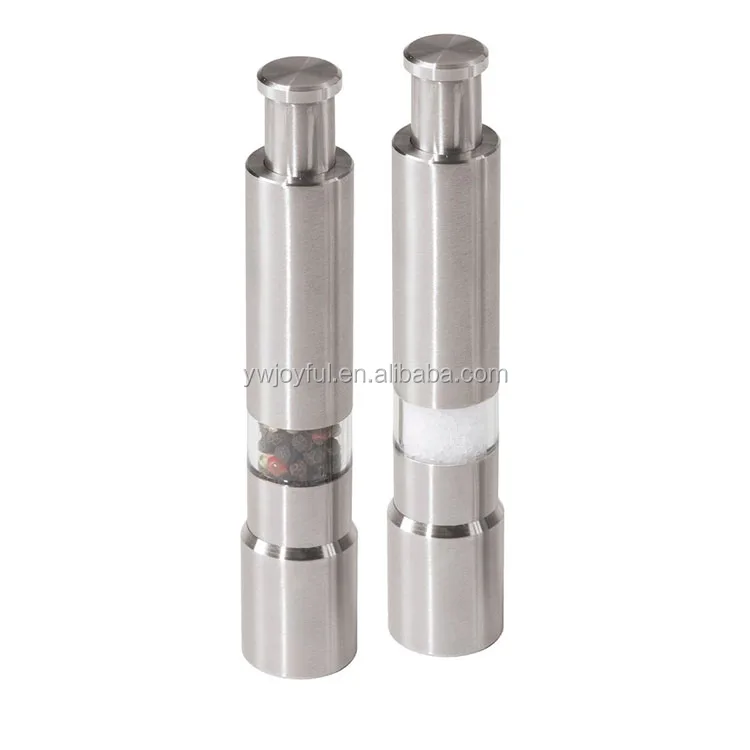 

Premium Stainless Steel Salt and Pepper Grinder Set of 2- Brushed Stainless Steel Pepper Mill and Salt Mill