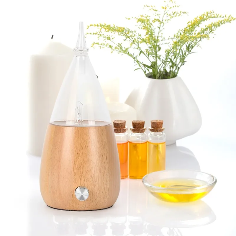 Real Wood Glass Pure Essential Oil Nebulizer Waterless Aromatherapy