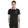 In stock black pique plain with pocket casual uniforms two color polo shirt