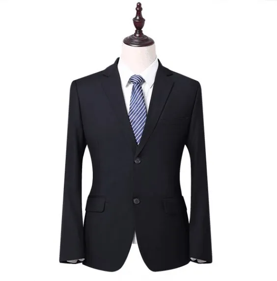 

Thin style 30% wool black blazer men custom made suits for groom wedding