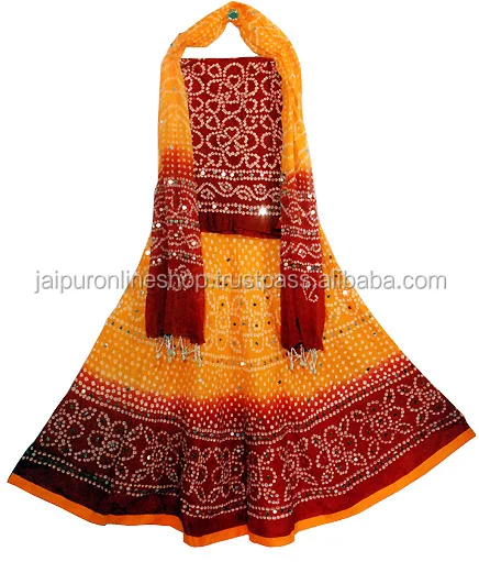 bandhej ghagra choli