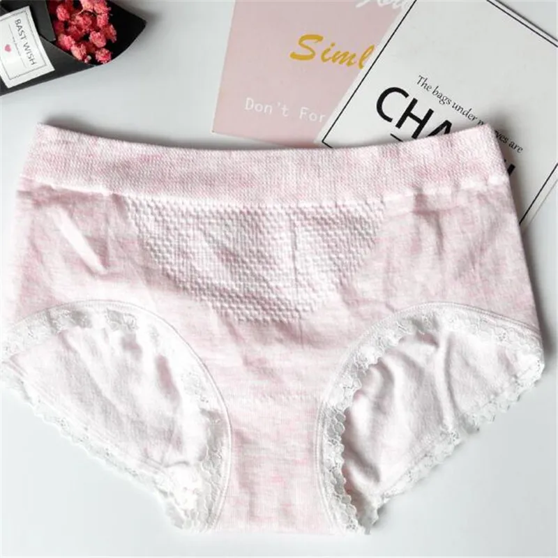 3D honeycomb seamless women underwear massage high elastic cotton file breathable waist hip ladies panties with lace
