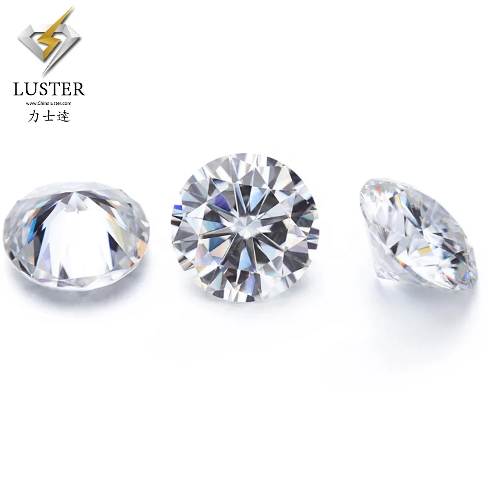 

Round shape 8 hearts and arrows D/E/F color synthetic moissanite diamond price $60 per carat buy gemstone online