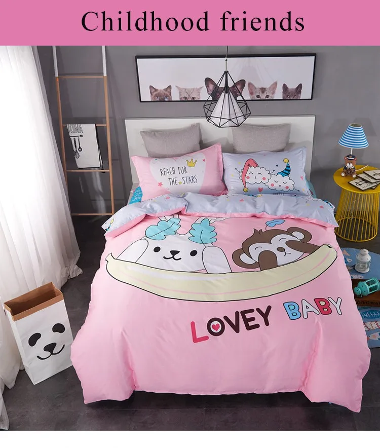 100 Cotton Cartoon Baby Bed Sheets Children Woven 40 Disposable