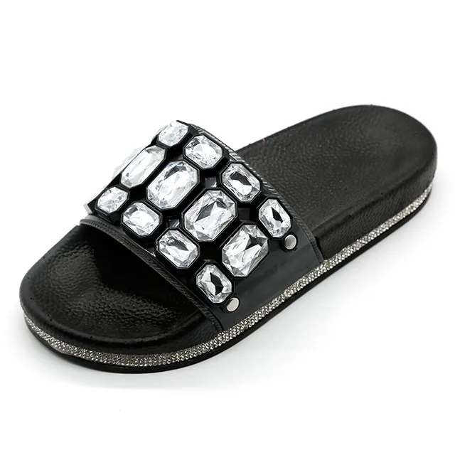 Hand-sewn Bead Customized Logo Woman Slider Slipper - Buy Slider ...