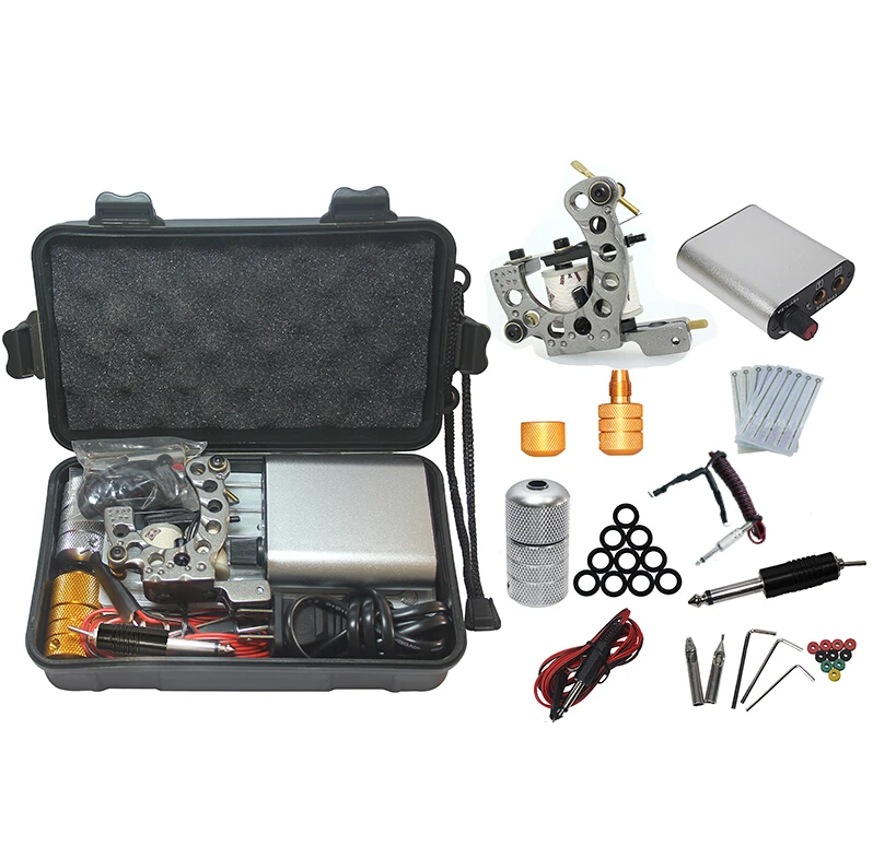 

Professional Beginners Tattoo Kit Including Coil Machine Tattoo Grip Power Supply Tattoo Machine Set