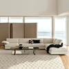 Nordic high end genuine leather corner sofa set 7 seater sectional Italian leather l shaped sectional sofa and chair