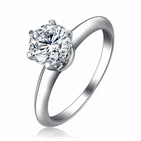 

Simple Design Gold Plated 925 Sterling Silver 1 Carat Solitaire CZ Diamond Engagement wedding Rings Jewelry for Women Price