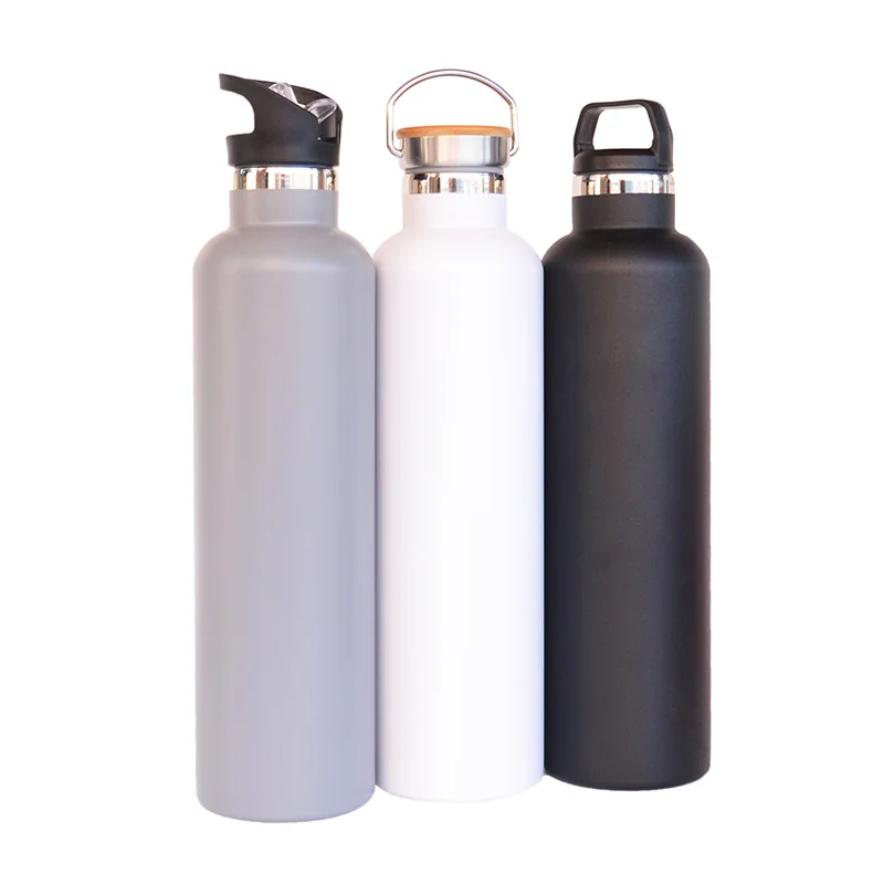 

34OZ Double Walled Vacuum Sealed Insulated Stainless Steel Sports Water Bottle, Stainless Steel Flask with Bamboo Lid