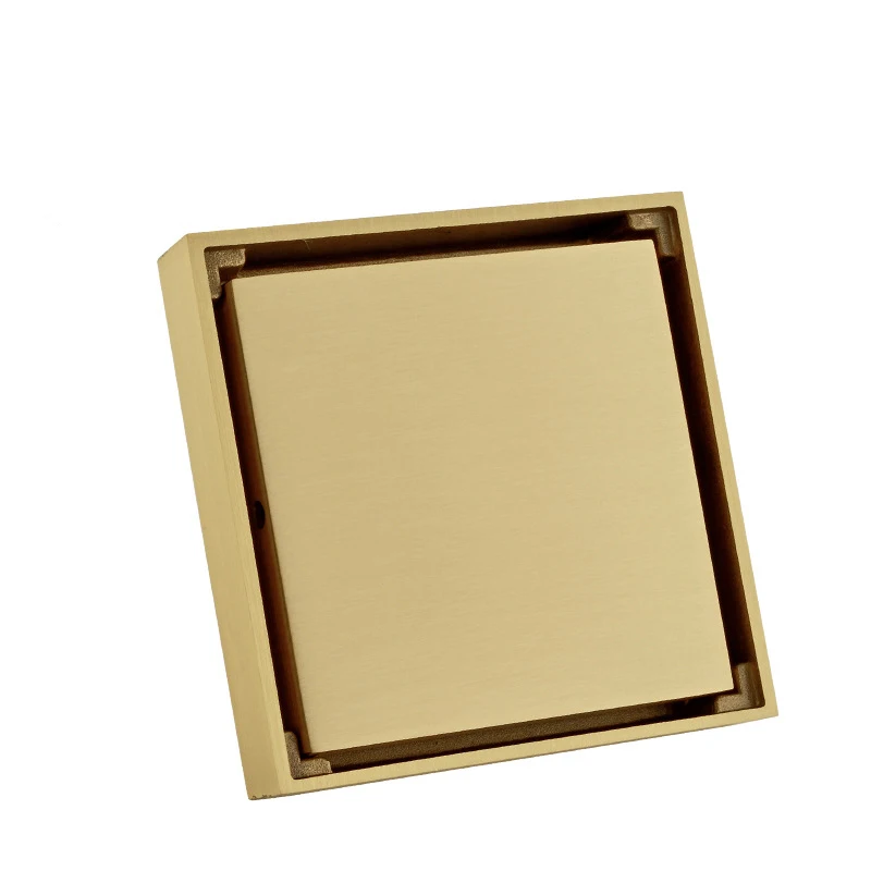 Brushed Gold Shower Drain Bathroom Floor Waste Water Drain