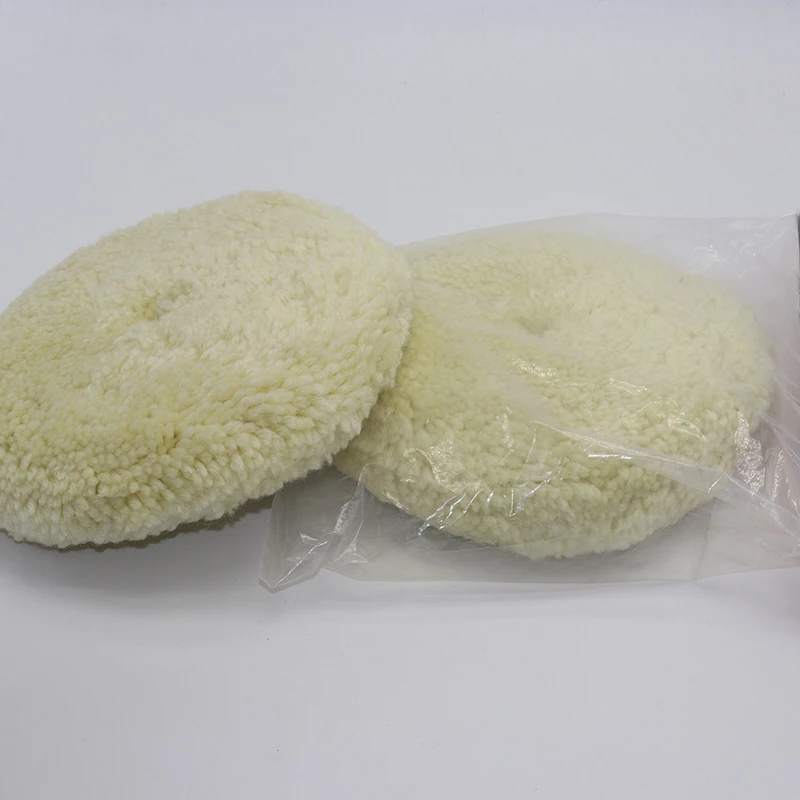 7 inch natural 100% double-sided wool Car Compound polishing pads