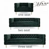 Factory Customized Hotel Lobby Luxury Chesterfield Sofa Velvet ButtonTufted Black 1/2/3 Seat Couch For Living Room sofa set