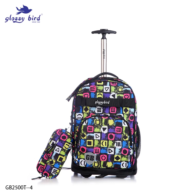 Glossy Bird Fashion Kids Wheeled Backpacks Trolley School Bag With ...