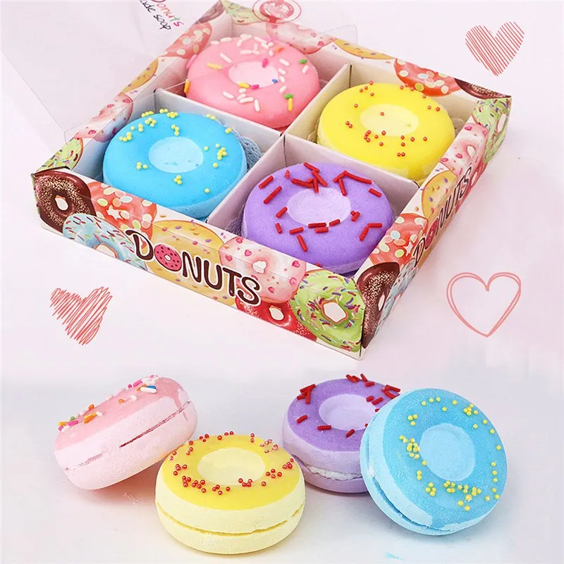 

Private Label Organic Moisturize Dry Skin Fruit Bath Fizzer Heart Donut Bubble Bath Bombs Gift Set For Spa, Multi-color