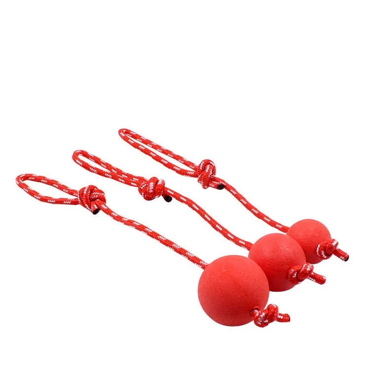 

PTS-04 Dog Nibbled Ball Rope Solid Bite Resistant Ball Pet Training Toys, Red