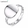 LUOTEEMI Customized High-quality 925 Sterling Silver Fine Jewelry Ring With Round thin shape Silver Gift Ring For Women/Girl