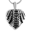 IJD9434 Alibaba wholesale Cheap Stainless Steel Angel Wing Feather Heart Memorial urn ashes Keepsake cremation jewelry pendants