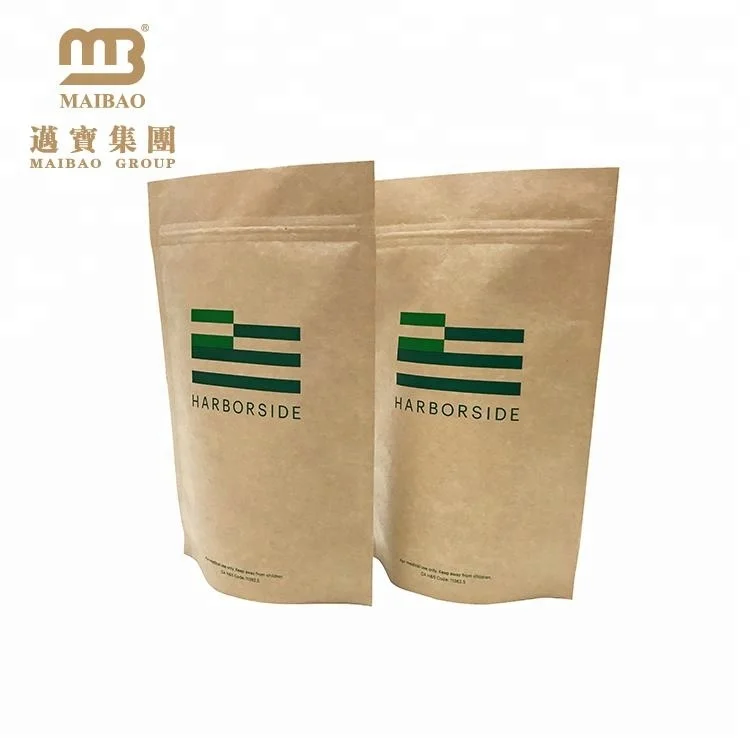Whole Moisture Proof Kraft Food Grade Packaging Small Wax Lined Paper Bags With Clear Window For Dried Whole Moisture Proof Kraft Food Grade Packaging Small Wax Lined Paper Bags With Clear Window For Dried