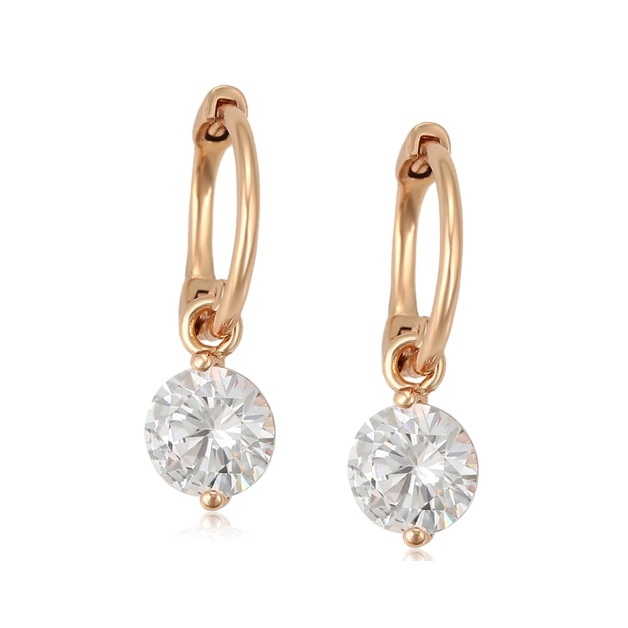 

98962 Xuping Fashion High Quality 18K Gold Plated single stone Earring