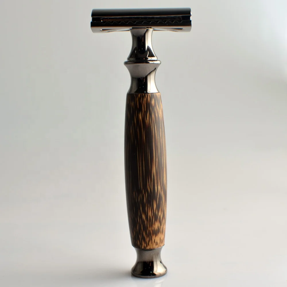 
high quality eco bamboo wood handle double edge safety razor 