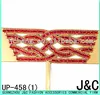 2015 gold pu red color rhinestone sandal uppers