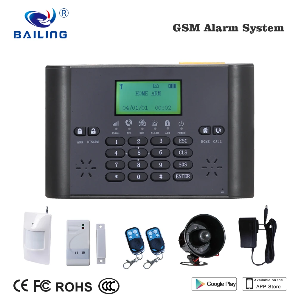 Smart Homesecur Intruder Wireless Gsm Burglar Alarms System With Lcd