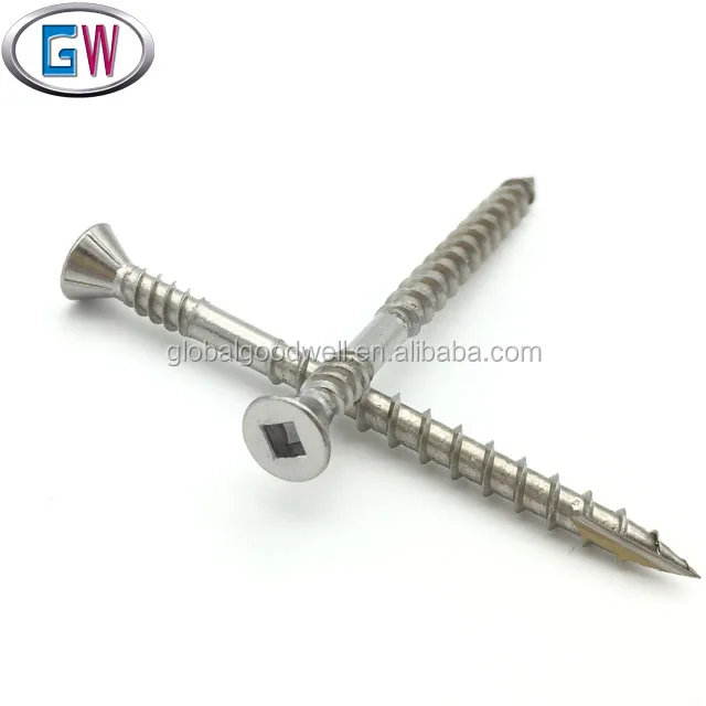 Double Thread 316 Grade Stainless Steel Countersunk Head Square Drive