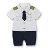 Newborn Baby Boy Rompers 100% Cotton Tie Gentleman Suit Bow Leisure Body Suit Clothing Infant Jumpsuit Toddler Boys Clothes