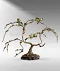 Amazing Porcelain Furnishing Articles Of Bird Stay On Branch, Decorative Bronze Tree Truck Sculpture