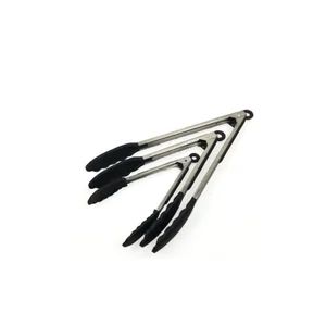 Image of Top Quality Kitchen And Barbecue Grill Tongs Set Silicone Bbq Cooking Silicone Tongs