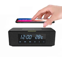 

Support OEM Clock LED 2 Horn Home Theater Optical Soundbar Bluetooth Speaker with QI Wireless Charger