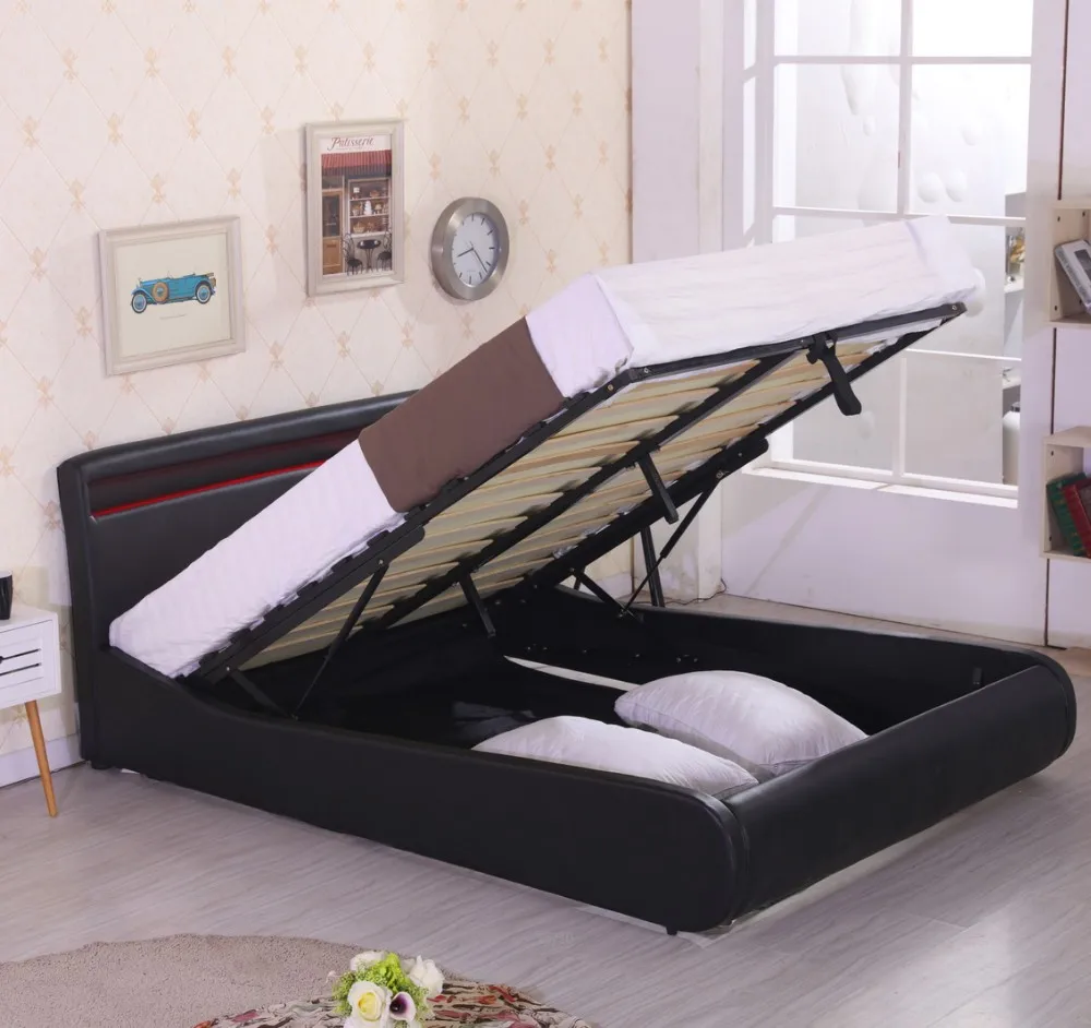 Nuevo Muebles De Dormitorio Blanco Tamaño Completo Otomana Cuero