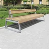 Storage sitting bench feet metal wooden park chair street back bench