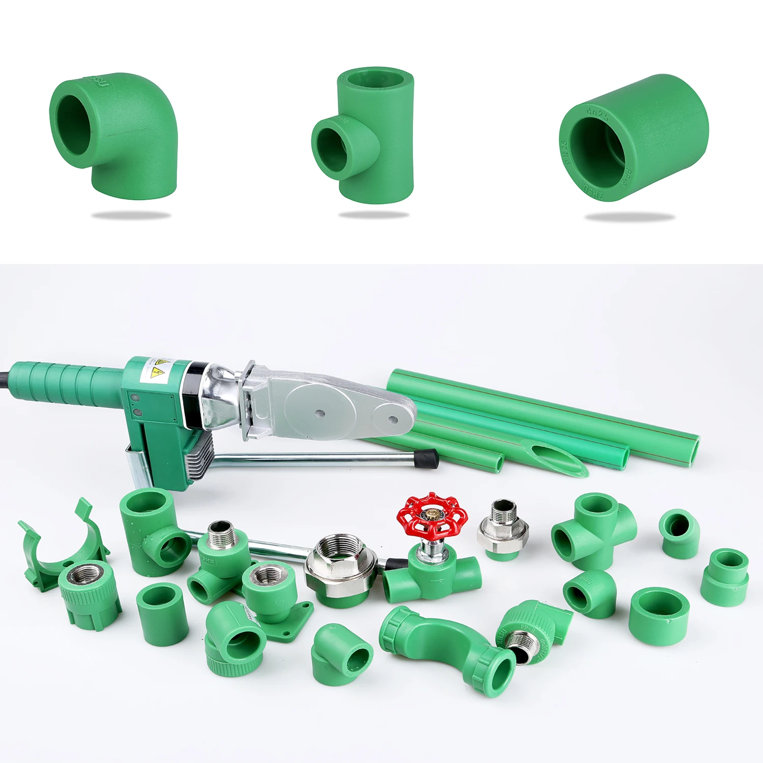 German Standard Pn20 Pn25 Green Ppr Pipe And Fittings For Hot Water