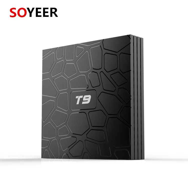 

Soyeer RK3318 Android tv box T9 Quad-Core 64bit DDR3 4G 32GB Digital Screen Wifi 2.4G/5G tv box, Black