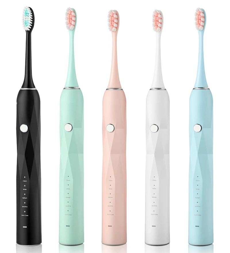 

Best Selling Products Adult Ultrasonic Electric Toothbrush With 2 brush heads With CE Certificate, White;blue;green;black;pink